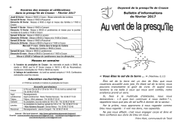 Bulletin d`informations de février 2017