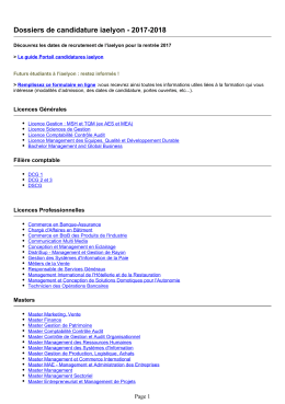 Dossiers de candidature iaelyon - 2017-2018