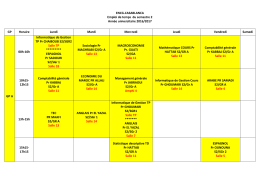Emploi de temps du semestre 2