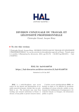 division conjugale du travail et légitimité