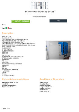 Description Caracteristiques spécifiques Conditions et Dimensions