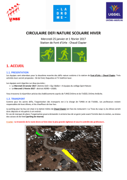 Circulaire Défi Nature Hiver 2017