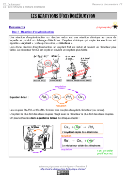 les réactions d`oxydoréduction