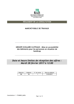 Règlement de consultation - La salle des marchés MEGALIS