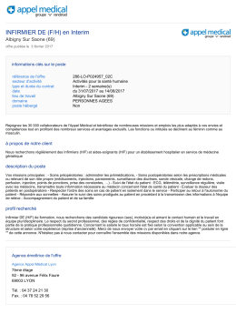 INFIRMIER DE (F/H) en Interim