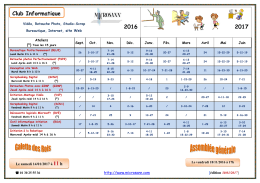 Calendrier ateliers 2016-2017