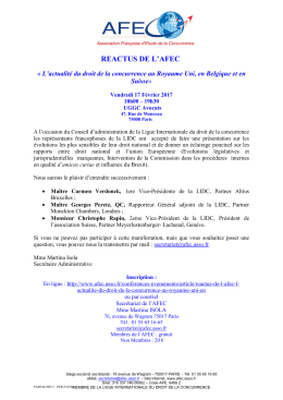 REACTUS DE L`AFEC