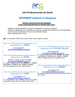 INFIRMIER dipl&ocirc;m&eacute; en Belgique