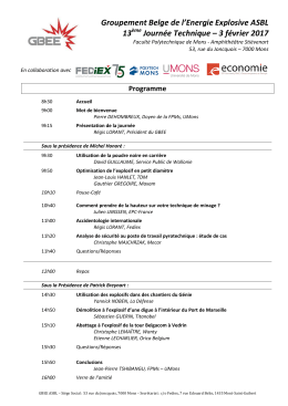 Journ&eacute;e Technique GBEE du 3 f&eacute;vrier 2017