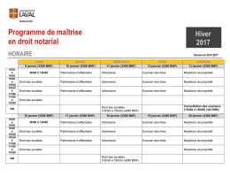 Programme de maîtrise en droit notarial HORAIRE