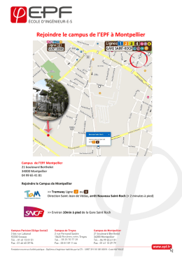 Rejoindre le campus de l`EPF à Montpellier