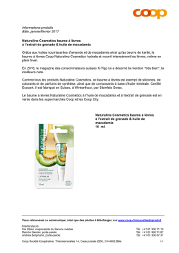 Informations produits B&acirc;le, janvier/f&eacute;vrier 2017 Naturaline