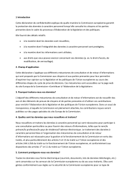 1 Introduction Cette déclaration de confidentialité