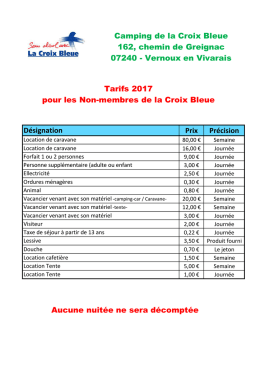 Tarifs non-membre CB 2017
