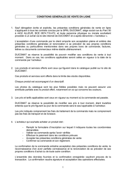 Conditions générales de ventes