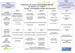 Programme des activités de l`ALSH de THUIR du 06/02/17 au 17/02