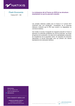 Flash Economie - Natixis Research Global Markets