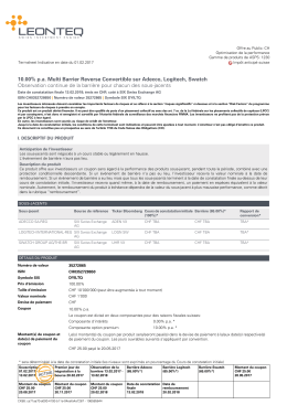10.00% pa Multi Barrier Reverse Convertible sur Adecco