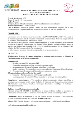 Offre emploi MJC - ECHOSCIENCES
