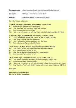Choregraphie par : Alison Johnstone, David Hoyn, Ira Weisburd