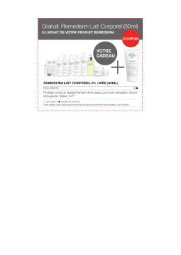 Gratuit: Remederm Lait Corporel (50ml) - Louis Widmer