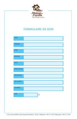 FORMULAIRE DE DON
