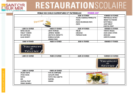 menu fevrier 2017 &eacute;cole - Saint-Cyr-Sur-Mer