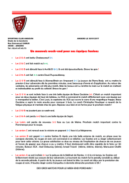 CR week end - Angers SCA