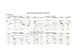 Menus du restaurant scolaire - février 2017