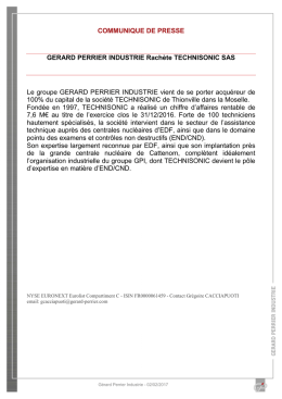 Communiqu&eacute; rachat TECHNISONIC