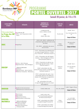 portes ouvertes 2017 - ENSEGID