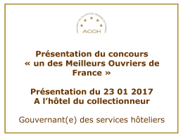 Découvrez la présentation de l`AGGH du 26ème concours