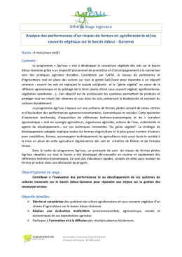 Voir l`offre de stage - Association Fran&ccedil;aise d`Agroforesterie