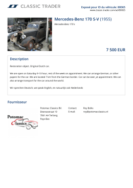 Mercedes-Benz 170 SV (1955) 7 500 EUR