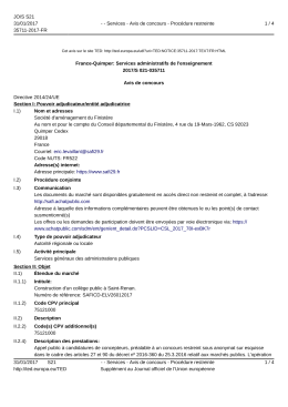 France-Quimper: Services administratifs de l