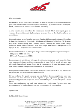 Bulletin d`inscription Commissaires Mc Motors Events 2017