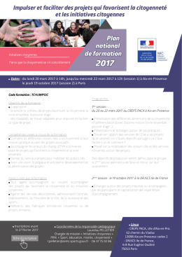 Plan national de formation - P&ocirc;le ressources national &ndash; Sport