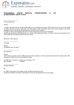 Imputation d`une facture d`etancheite a un proprietaire
