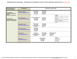 Liste des coordonnateurs des d&eacute;partements et des responsables