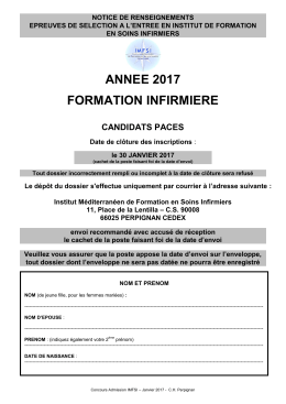candidats paces - Centre Hospitalier Perpignan