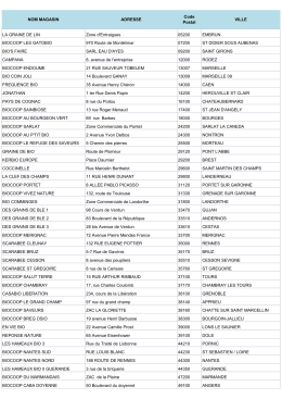 Liste des magasins participants &agrave; l`op&eacute;ration