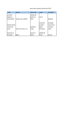 lundi Mardi Mercredi Jeudi Vendredi carottes rapées à l`emmental