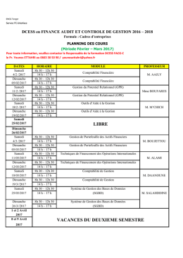Planning des cours DCESS FACG-C 2016-2018