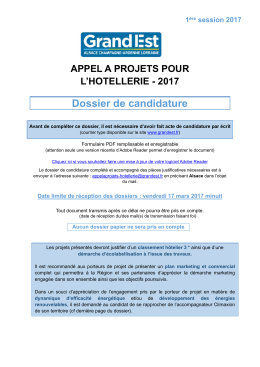 2017 Dossier de candidature
