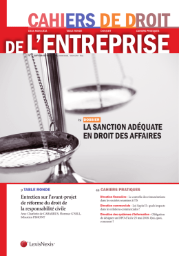 la sanction ad&eacute;quate en droit des affaires