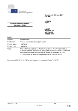 14728/16 COR 1 jmb 1 DG D 2B Le document ST 14728/16 INIT ne