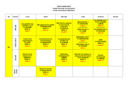 Emploi de temps du semestre 6