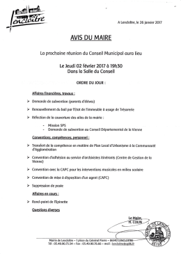 AVIS DU MAIRE