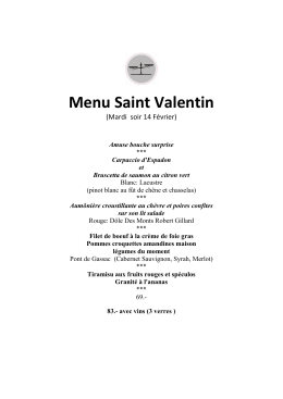 Menu Saint Valentin - restaurant-la