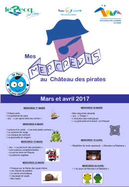 Mes au Château des pirates Mars et avril 2017